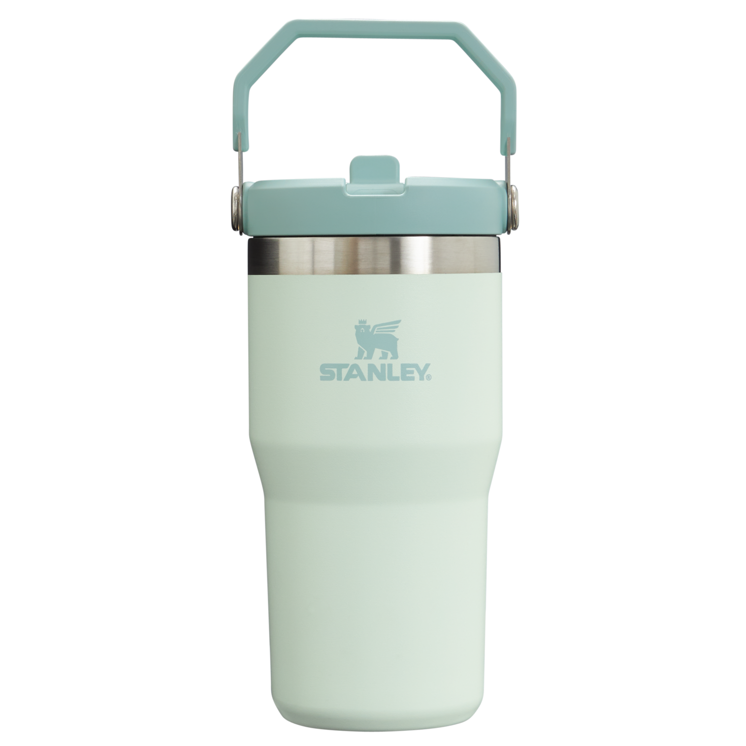 Stanley The IceFlow FlipStraw Tumbler Water Bottle 20 OZ In Mist Green