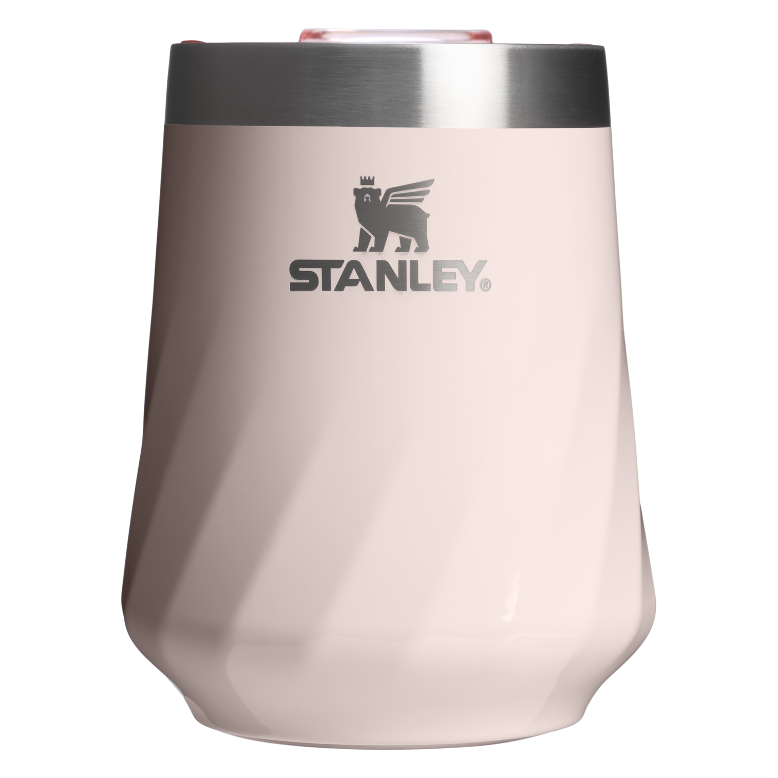 Stanley 11 oz Swirl Wine Stainless Steel Tumbler In Rose Quartz Pink Gloss