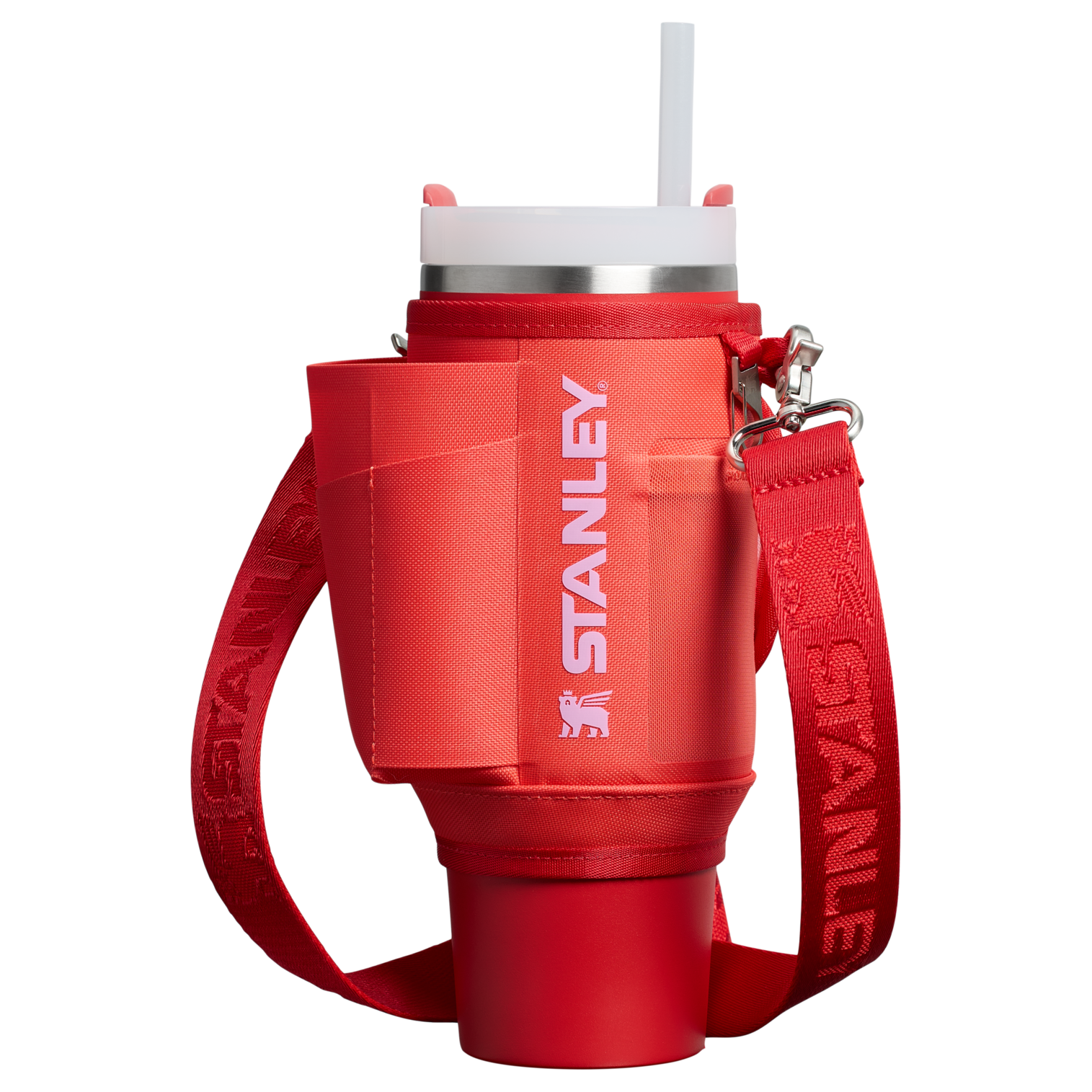 Stanley All Day 30 OZ Quencher Carry All In Hot Coral Red