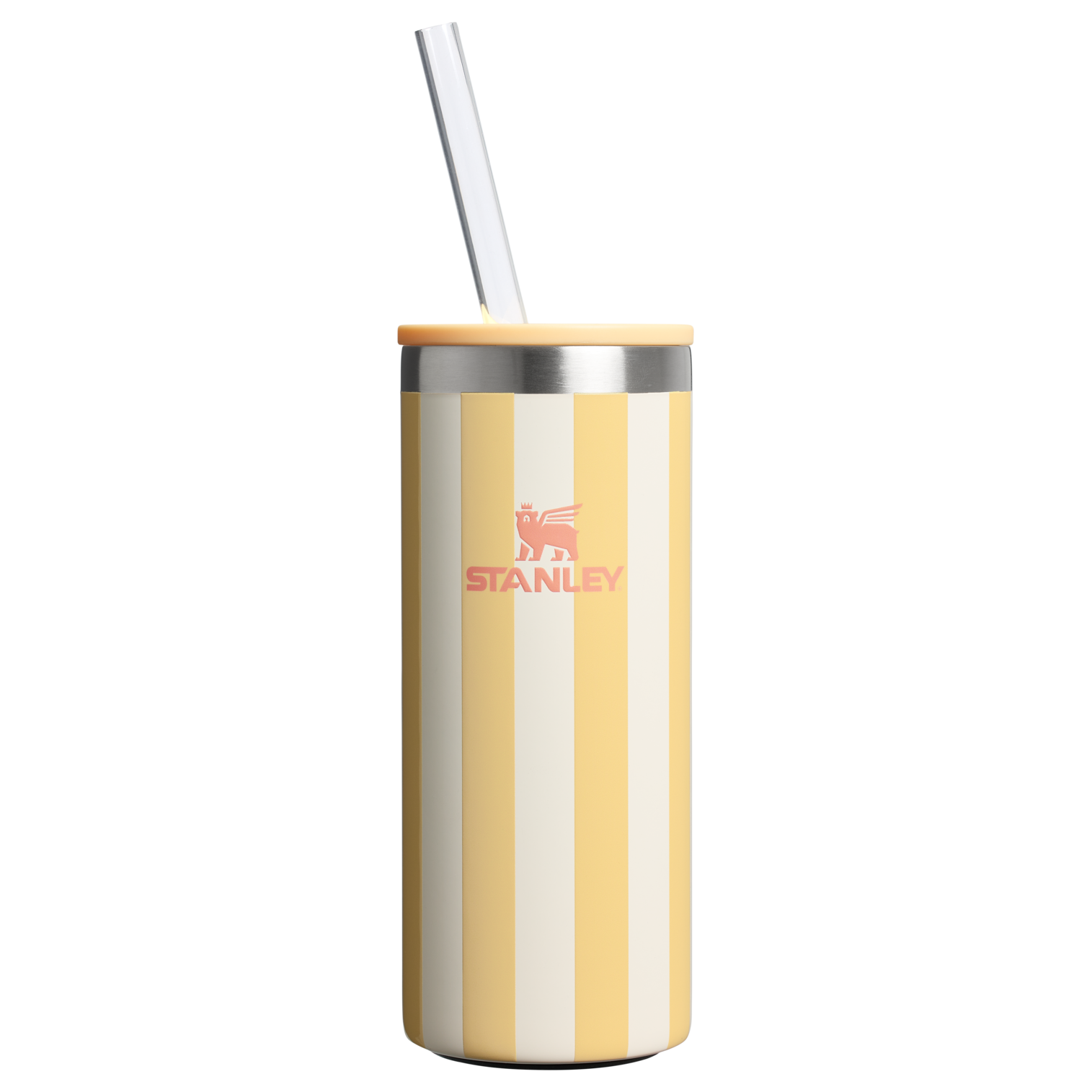 Stanley 10 OZ Everyday Slim Can Cooler Cup In Butter Yellow Stripe From The Oasis Collection