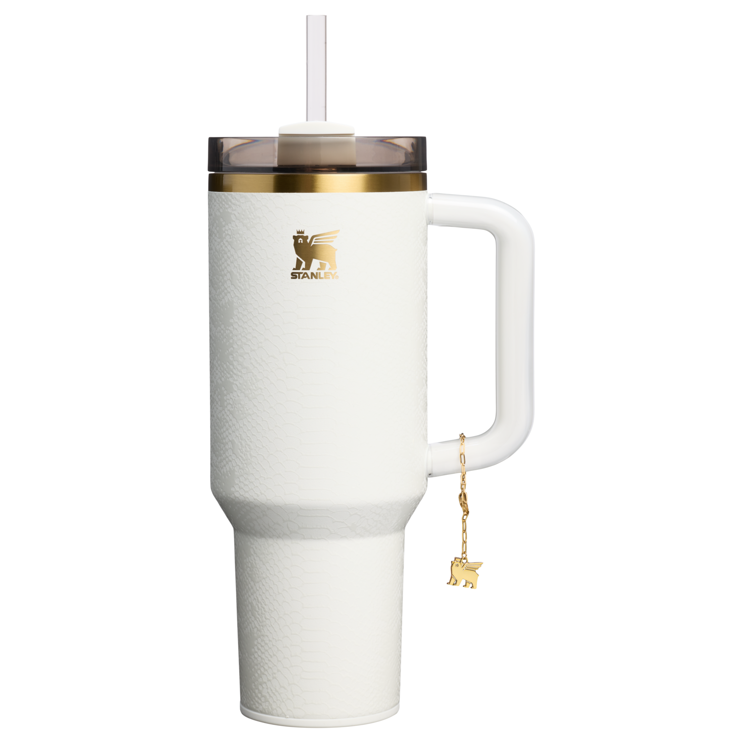 Stanley 40 OZ Quencher Luxe Tumbler In White Snakeskin